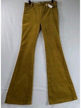 Anthropologie Pilcro Pants The Pull-On Icon Sz 29 Gold Flare Corduroy NWT $130